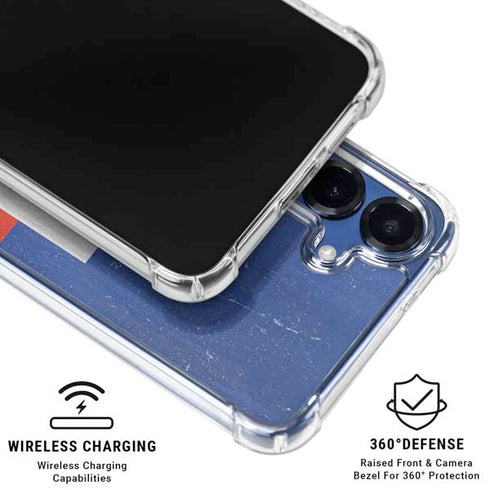 Haiti Flag Distressed Galaxy S25 Clear Case